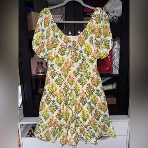 Laundry by Shelli Segal Floral Puff Sleeve Dress